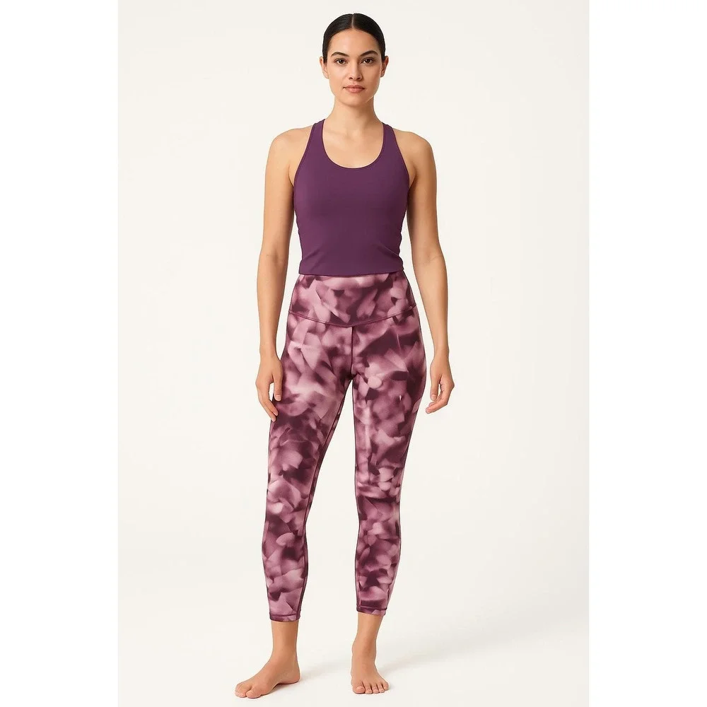 Lululemon Athletic Wear Womens 4 Purple Pink Tank Top And Leggings Tie Dye‎ Yoga